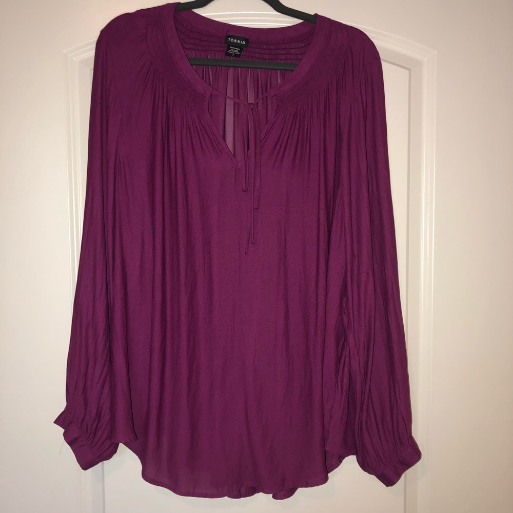 Torrid Georgette Tie Front Blouse